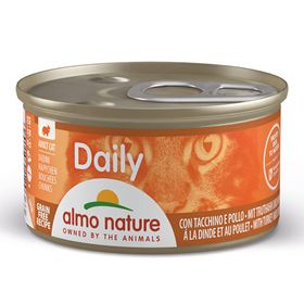 ALMO NATURE "CAT DAILY" - PEDAÇOS DE PERÚ E FRANGO (24 UNIDADES)