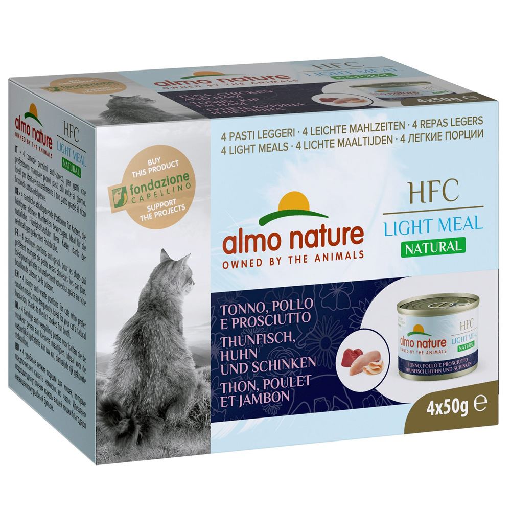 "ALMO NATURE" HFC CAT NATURAL LIGHT - ATUM, FRANGO, FIAMBRE (4 LATAS)