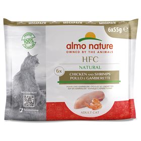 "ALMO NATURE" HFC CAT NATURAL - MEGA PACK - FRANGO E CAMARÃO (6 SAQUETAS)