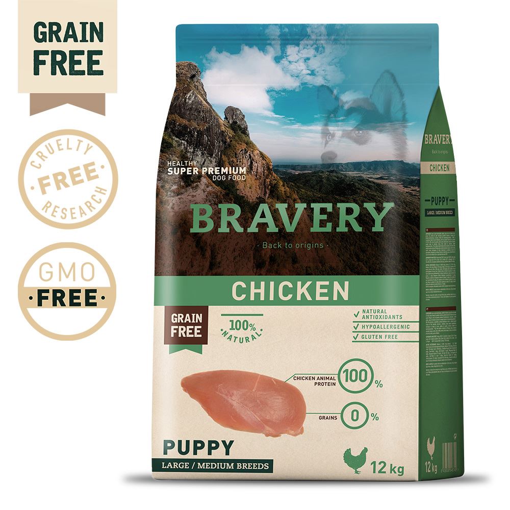 BRAVERY - CHICKEN PUPPY MEDIUM/LARGE BREEDS (GRAIN FREE)