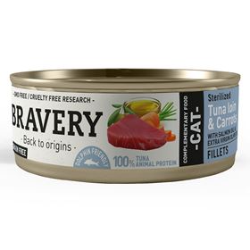 "BRAVERY" CAT STERILIZED - CAT TUNA LOIN & CARROT (24 UNIDADES)