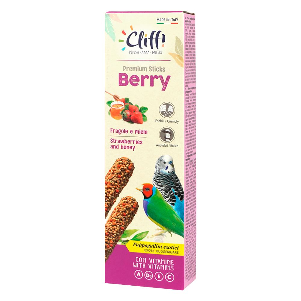 CLIFFI - STICKS PARA PERIQUITOS COM FRUTOS SILVESTRES E MEL