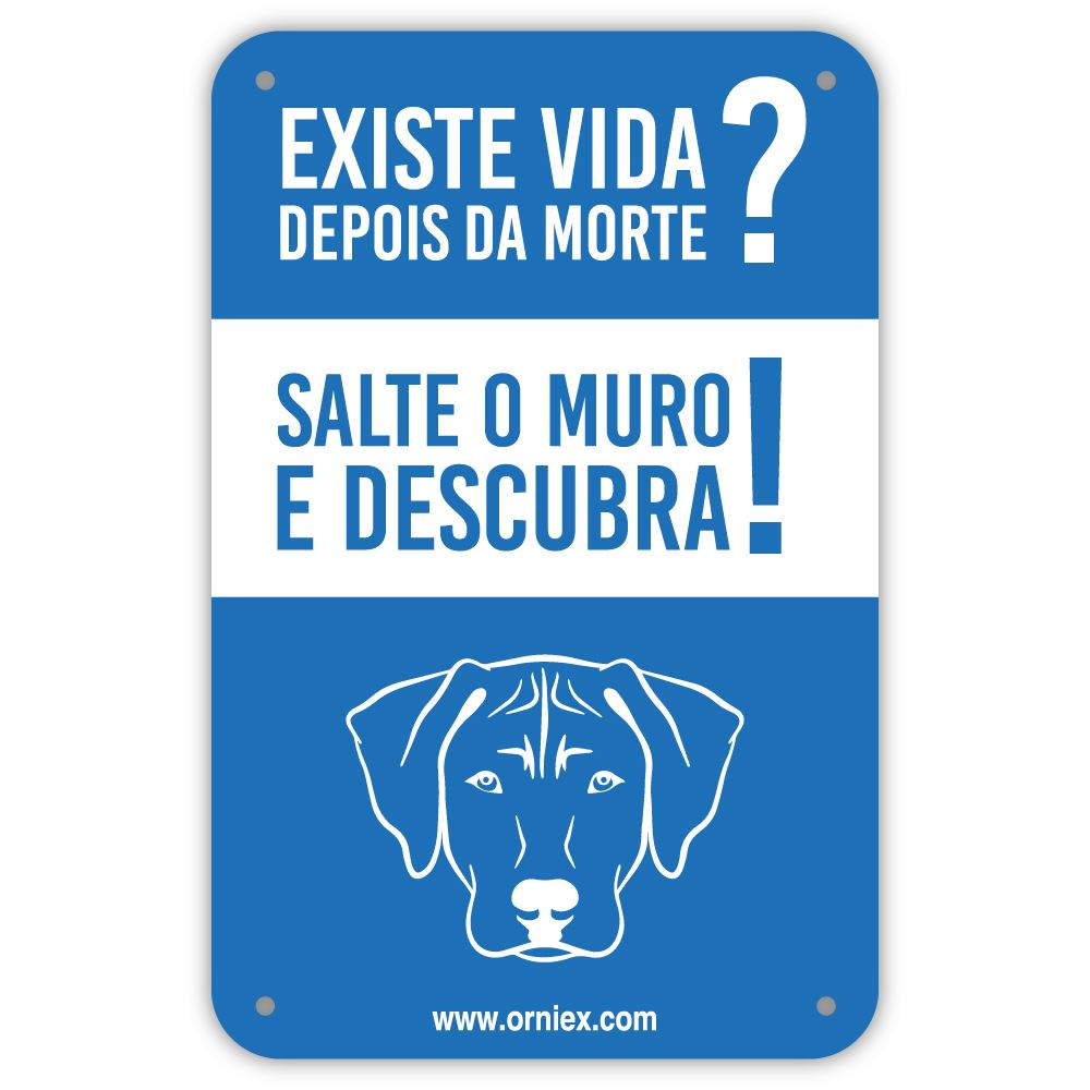 PLACA PVC "HÁ VIDA DEPOIS DE SALTAR O MURO?"