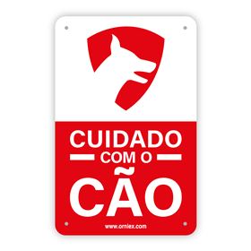 PLACA PVC "CUIDADO COM O CÃO"