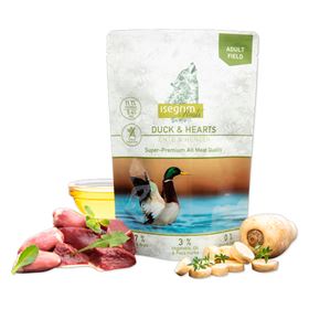 "ISEGRIM" ROOTS - PATO E CORAÇÕES COM VEGETAIS, ÓLEO DE LINHAÇA E ERVAS (PACK 7 SAQUETAS)