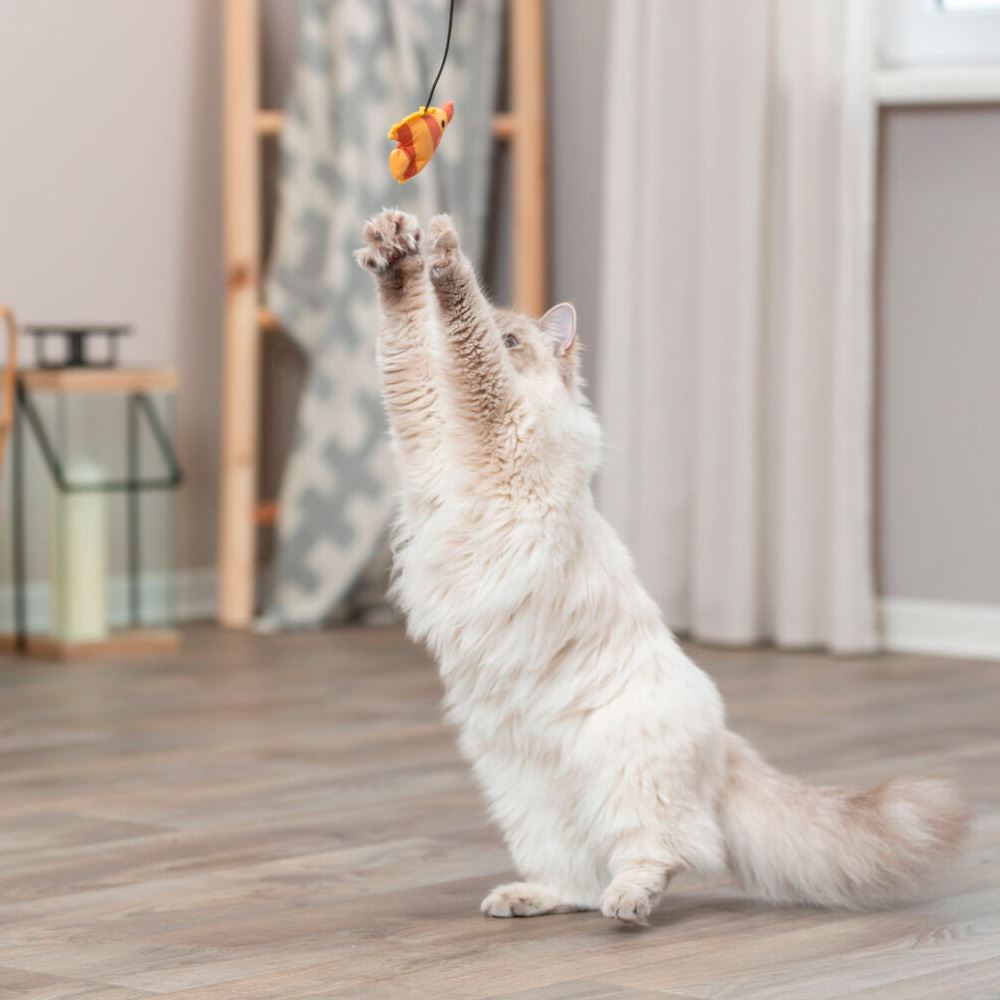 BASTÃO COM PEIXE EM TECIDO PARA GATOS