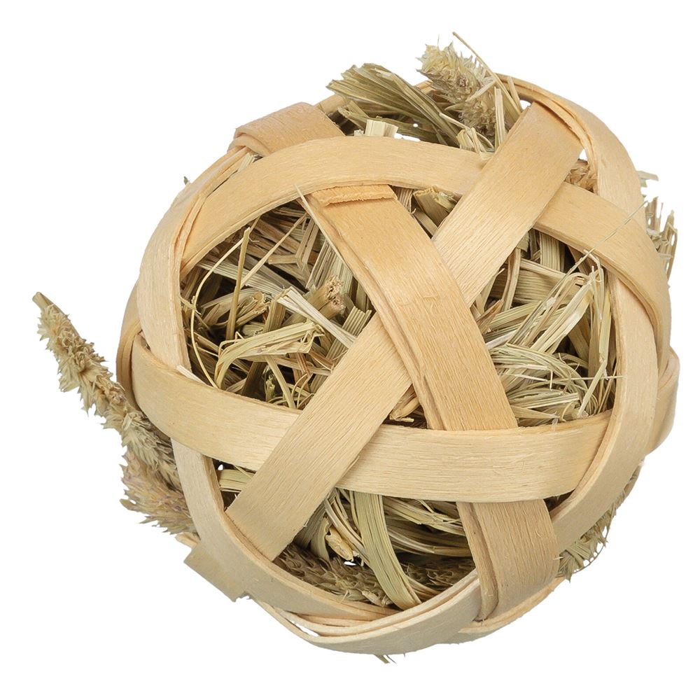 BOLA DE FENO ENROLADA EM BAMBÚ