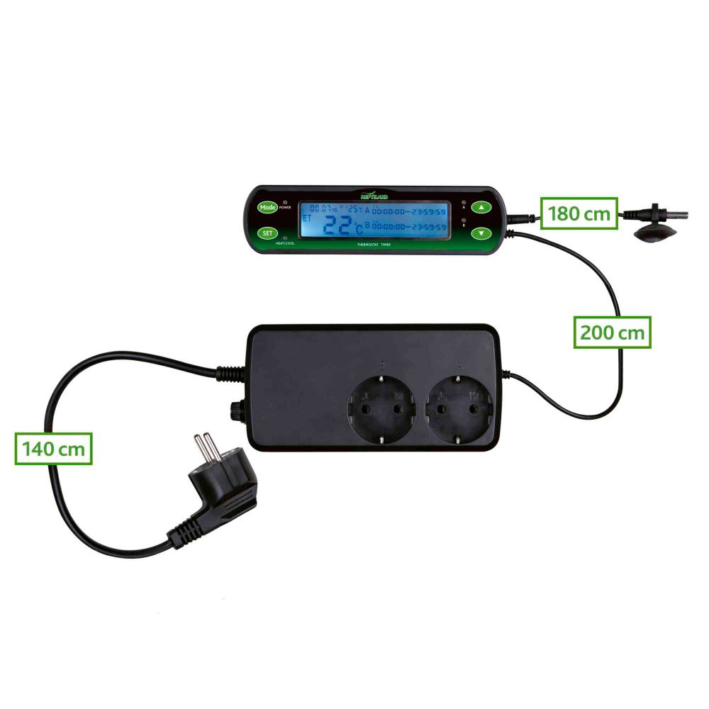 TERMOSTATO DIGITAL COM 2 CIRCUITOS PARA TERRÁRIO E AQUÁRIO